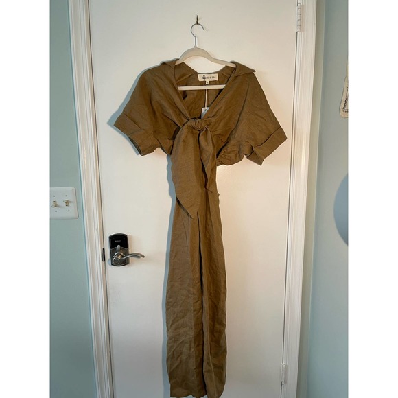 Just Bee Queen Chiara Cutout Midi Women's Dress Brown Size XS NWT - Picture 1 of 10